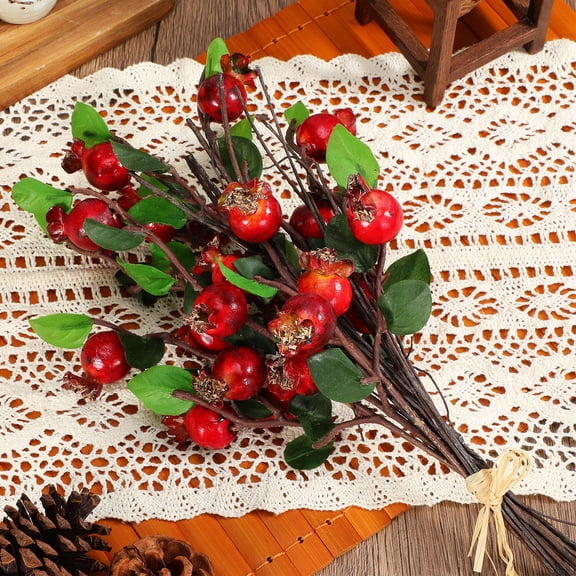 LOLIPPYY 1Set Artificial Rosehip Berries Red Floral Accessories for DIY Christmas Holly Berry Decor