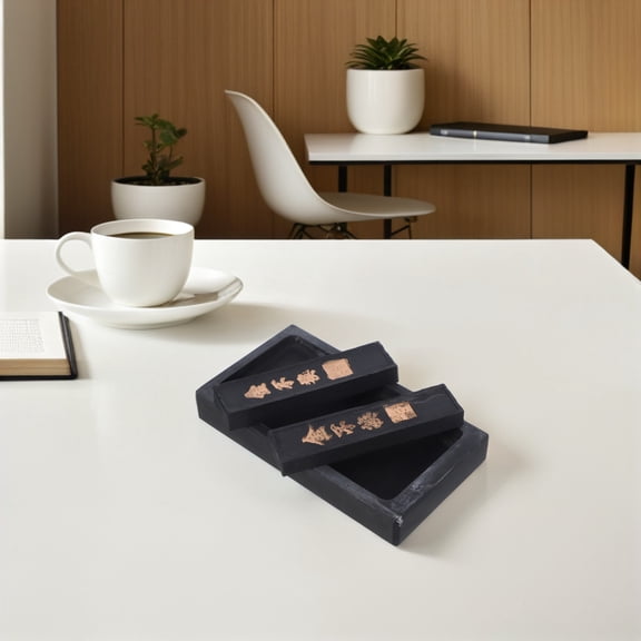 LOLIPPYY 1Set Authentic Chinese Calligraphy Inkstone with Ink Stick for New Year Couplets