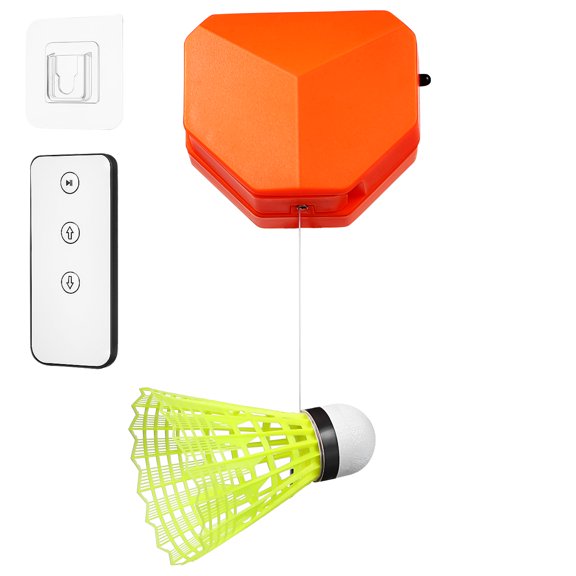 LOLIPPYY 1Set Badminton Trainer Rebound Machine with Remote for Single Player Elastic Shuttlecock Practice