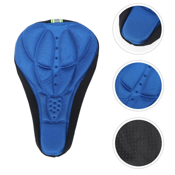 LOLIPPYY 1Set Bicycle Seat Cushion Blue Ergonomic 3D with Breathable Features
