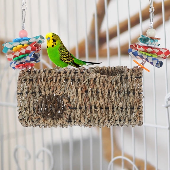 LOLIPPYY 1Set Bite Resisting Parrot Swing Dark Brown Bird Accessory for Cage and Household Use