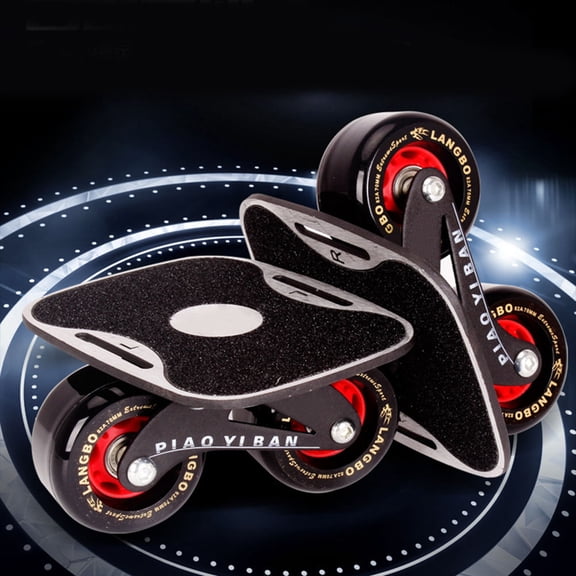 LOLIPPYY 1Set Black Aluminum Alloy Drift Board Skateboard for Playing with Frosted Plate Deck