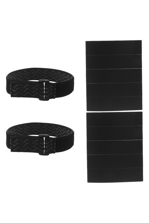 1Set Black Boot Straps with Elastic Adjustable Belt and Hook Stickers for Slouch Prevention