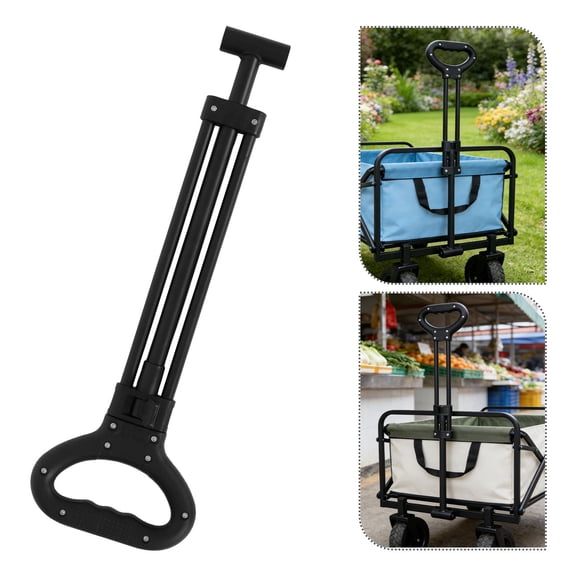 LOLIPPYY 1Set Black Folding Wagon Handle Replacement Heavy Duty Pull Handle for Outdoor Camping Cart