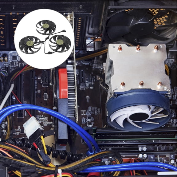LOLIPPYY Graphics Card Fan Black ABS for Computer GPU Air Cooler Replacement