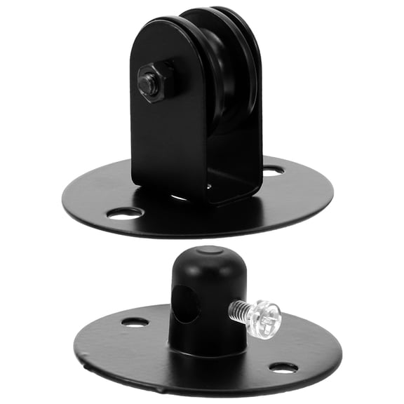 LOLIPPYY 1Set Black Metal Pulley Wheel Ceiling Mount for Hanging Pendant Light Fixture