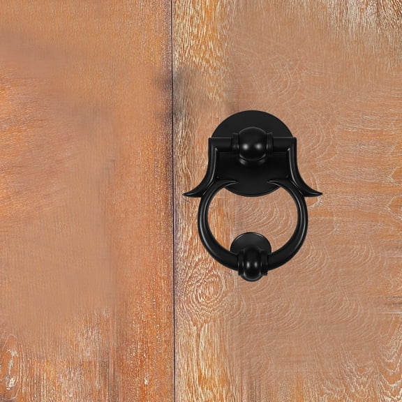 LOLIPPYY 1Set Black Security Door Knocker Stylish Door Handle with Crisp Sound for Gate Supply