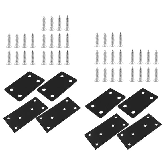 LOLIPPYY 1Set Black Stainless Steel Flat Metal Brackets for Wood with Stylish Durable Design