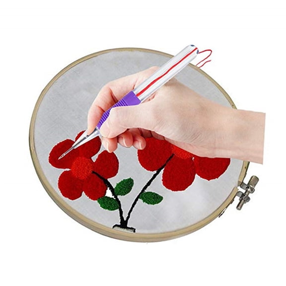 LOLIPPYY Embroidery Punch Needle Pen Set with Comfortable Handle - Portable Stitching Tool for Crafting