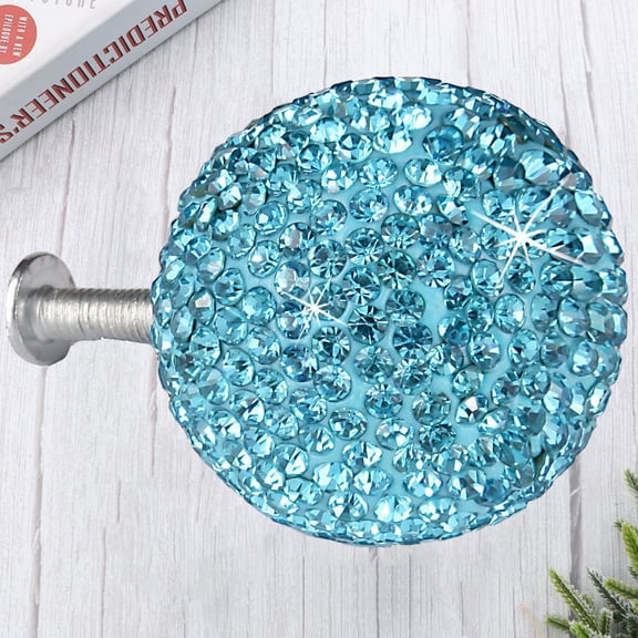 LOLIPPYY 1Set Blue Metal Round Cabinet Knob Durable Drawer Pull Handle Cupboard Hardware with Screws