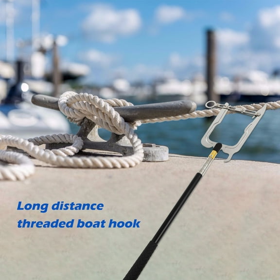 LOLIPPYY Adjustable Stainless Steel Telescoping Boat Hook Rod for Mooring and Docking - Marine Equipment