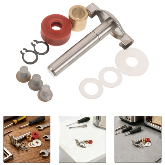 LOLIPPYY 1Set Bread Machine Shaft Snap Ring Replacement Plated Silver for Bread Pan Repair Accessories