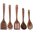 thumbnail image 1 of LOLIPPYY Brown Wooden Kitchen Utensils Set, 1 Set Wood Cooking Spoons and Spatulas, , Kitchen Tools, 1 of 7