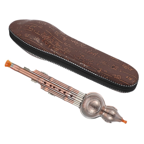 LOLIPPYY 1Set Classic Chinese Gourd Instrument Porcelain Cucurbit Flute with Bow Knot for Playing