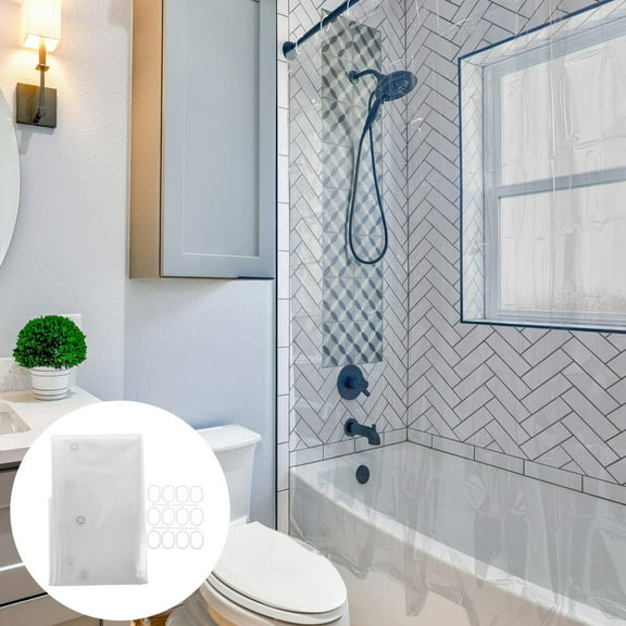 LOLIPPYY 1Set Clear Peva Shower Curtain Waterproof Home Bathroom Curtain with Easy Clean Feature