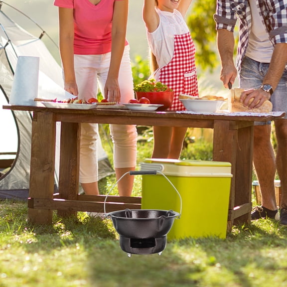 LOLIPPYY 1 Set Coffee Color Iron Barbecue Grill Stove Multifunctional Outdoor Heating Cooking Tool for Camping