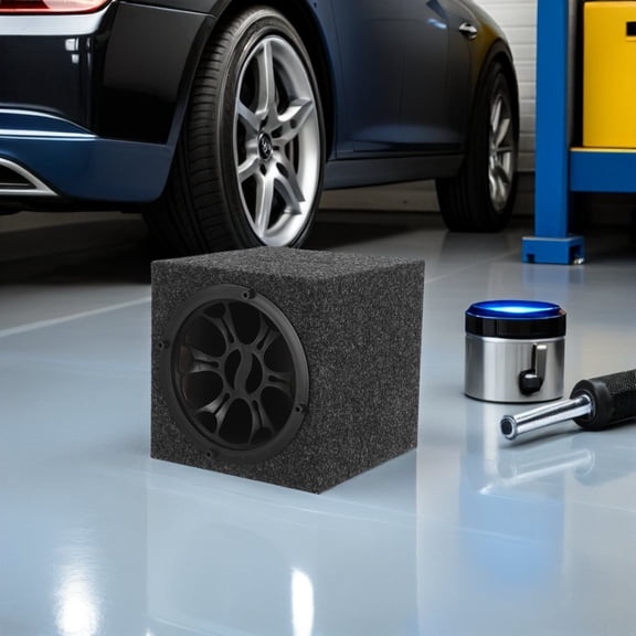 LOLIPPYY 1Set Compact Grey Subwoofer Enclosure for Car Audio and Vehicle Sound Equipment