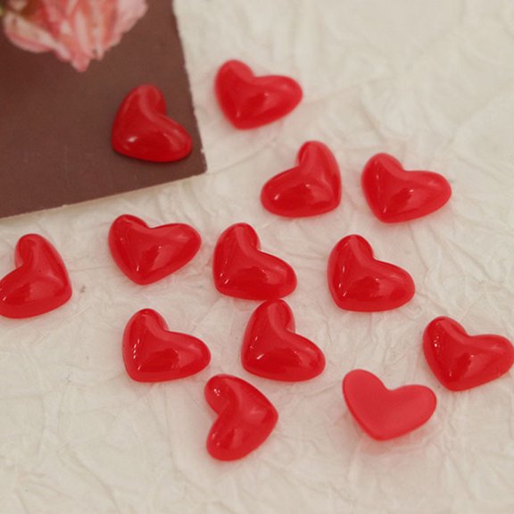 LOLIPPYY DIY Accessories Red Resin Heart Shape Molds for Bag and Phone Case 1Set