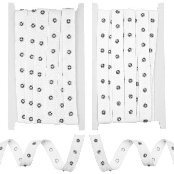 LOLIPPYY 1Set Convenient White Cotton Snap Button Tape for Sewing Clothes Bag Craft Fastening Strip