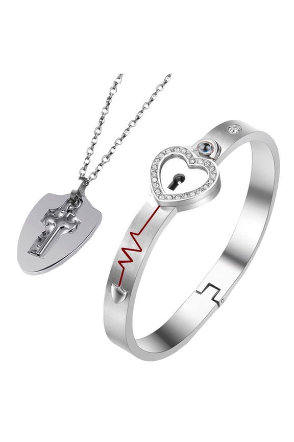 Couple Bracelets Set with Heart Design, Comfortable and Wrist Chains for Couples