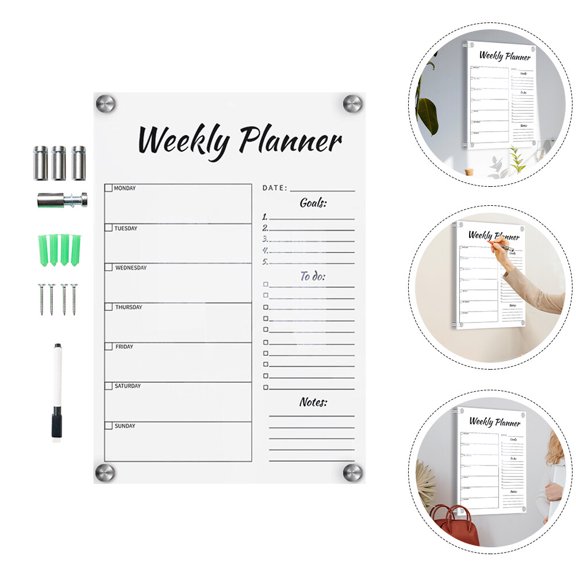 LOLIPPYY 1Set Creative Transparent Whiteboard Multi Color Erasable Note Board for Home Use