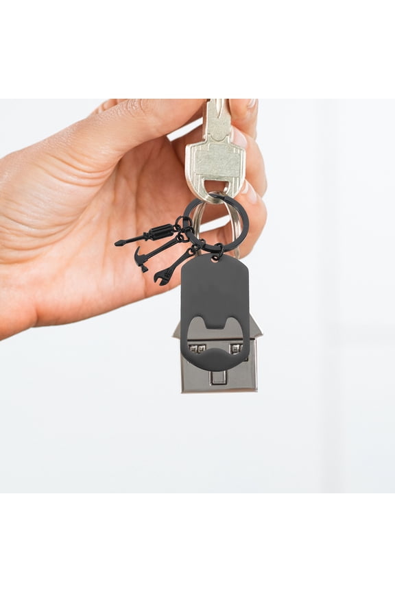 1 Set Cute Hammer-Shaped Bottle Opener Keychain in Black, Perfect for Kitchens, Hotels, and Everyday Use
