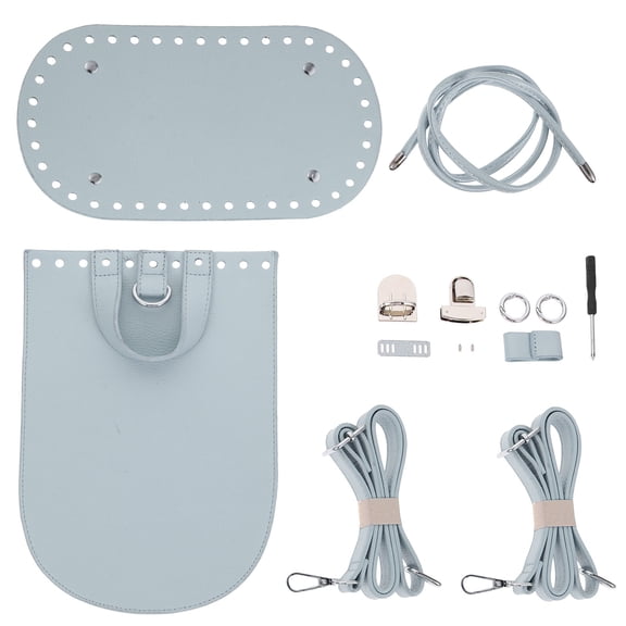 LOLIPPYY 1Set DIY Backpack Weaving Kit with Blue PU and Rattan Materials for Handmade Stylish Shoulder Bags