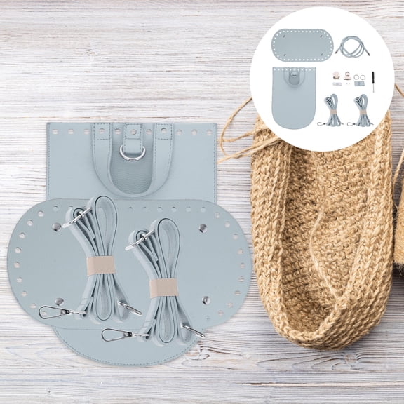 LOLIPPYY 1Set DIY Rattan Backpack Kit with PU Accessories for Stylish Shoulder Bag Making