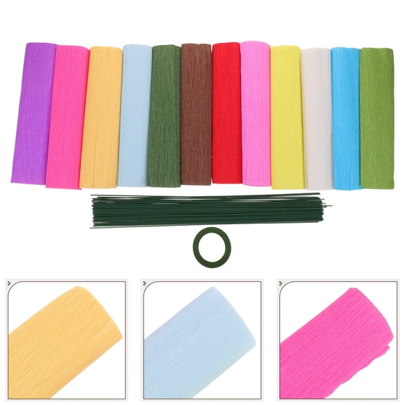 LOLIPPYY 1Set Decorative Crepe Paper Rolls for Flower Craft Kit with Vivid Realistic Florist Paper Sheets