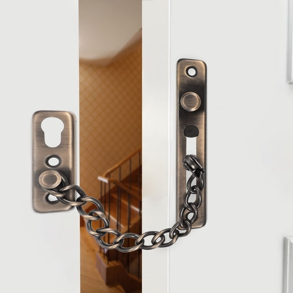 LOLIPPYY 1Set Door Chain Guard Stainless Steel Security Lock Reinforcement Door Lock Coffee