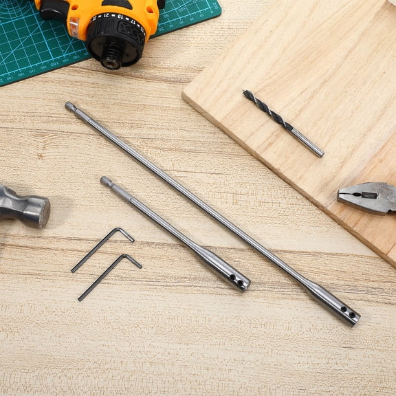 LOLIPPYY 1Set Drill Extension Bar Set Compact Plated Silver High Carbon Steel for Efficient Screw Access