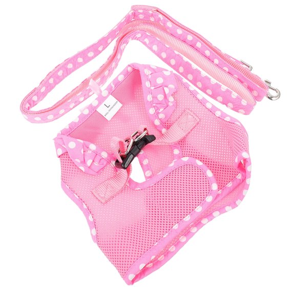 LOLIPPYY 1Set Durable Pink Pet Pulling Rope with Adjustable Chest Strap for Dogs and Cats