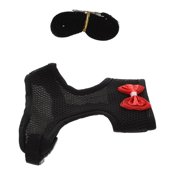 LOLIPPYY 1Set Durable Rooster Harness Black for Pet Outdoor Walking Easy Control Leash