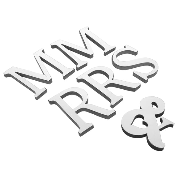 LOLIPPYY 1Set Durable Waterproof Silver Acrylic Mirror Wedding Decals for Elegant Wall Decor