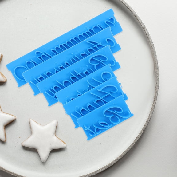 LOLIPPYY 1Set Easy Use Embosser for Fondant Stamps with Multiple Words for Cake Decoration