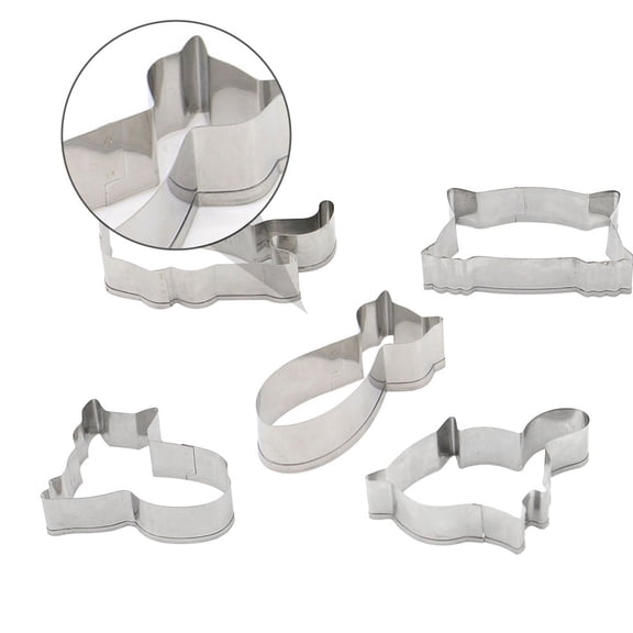 LOLIPPYY Stainless Steel Cat Biscuit Mold Set for Baking, Fruit Cutting, and Pet