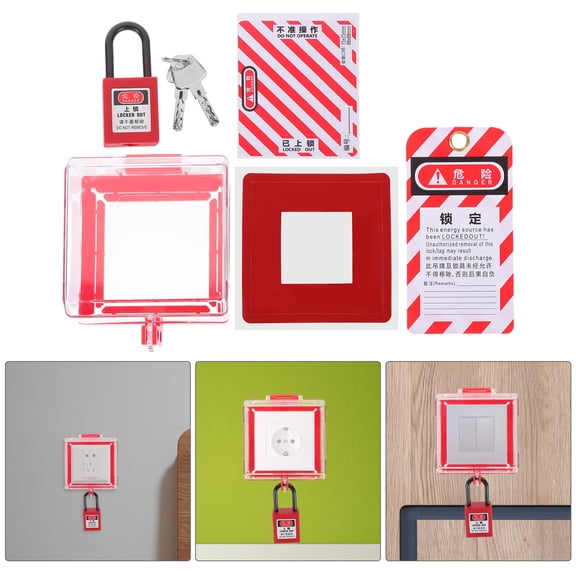 LOLIPPYY 1Set Emergency Stop Button Cover Red Switch Protective Cover with Easy Installation for Wall Switch