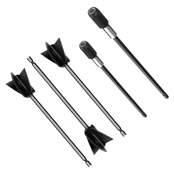 LOLIPPYY 1Set Epoxy Mixer Paddle Drill Attachment Black Plastic Stirrer for Home Projects