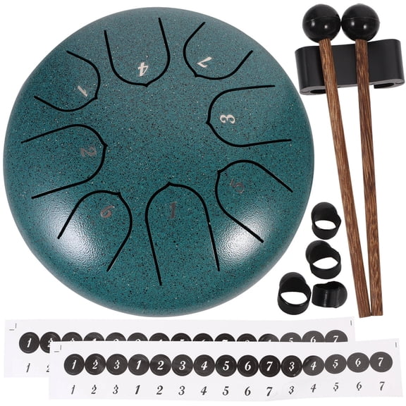 LOLIPPYY 1Set Ethereal Tone Green Steel Tongue Drum Set for and Music Education