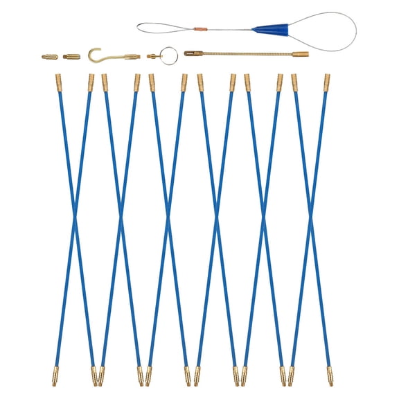 LOLIPPYY 1Set Fish Tape Cable Rods Electrical Wire Pull Kit Durable Threading Device