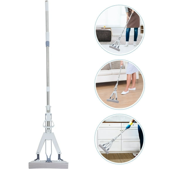 LOLIPPYY 1Set Folding Absorbent Sponge Mop with Squeeze Feature Designed for Home Tile and Marble Floors