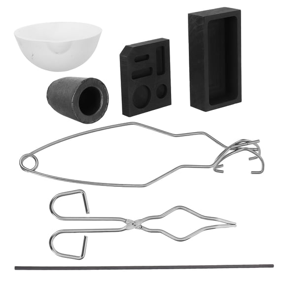 LOLIPPYY 1Set Foundry Crucible Kit for Metal Melting Casting Tools Includes Graphite Crucibles and Clamp
