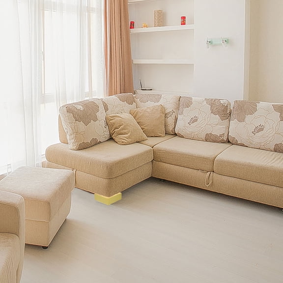 LOLIPPYY 1Set Furniture Iron Bed Risers with Golden Finish for Stability and Floor Scratch Prevention