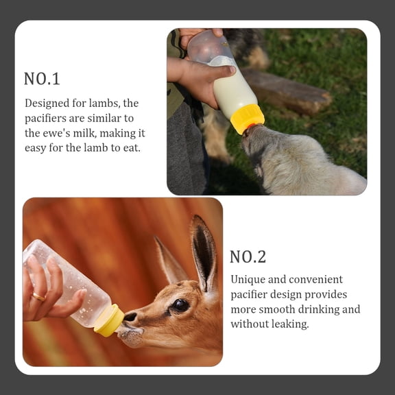 LOLIPPYY 1Set Goat Milk Bottle with Replaceable Pacifiers Smooth Surface for Easy Cleaning and Leak Free Feeding