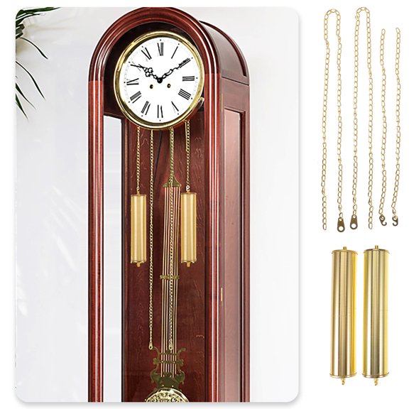 LOLIPPYY 1Set Golden Clock Pendulum Replacement Decorative Floor Clock Chain Weight Accessory