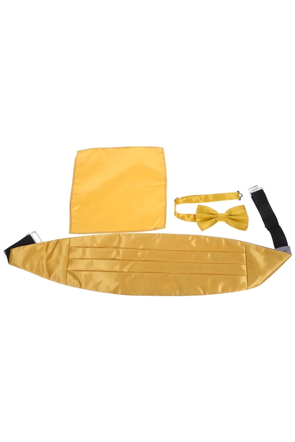 1 Set Men's Cummerbund with Bow Tie and Pocket Square Formal Tuxedo Accessories for Parties