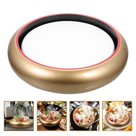 LOLIPPYY 1Set Golden Plastic Sushi Plate Decorative Salmon Plate for Home Use with Rounded Shape