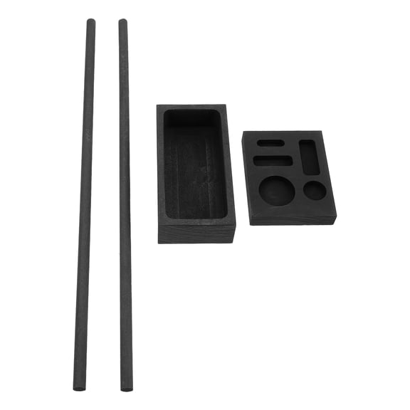 LOLIPPYY 1Set Graphite Melting Casting Kit with Stir Rods Oxidation Resistant Metal Smelting Mold