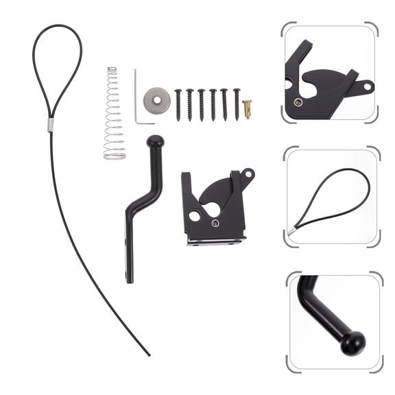 LOLIPPYY 1Set Gravity Lever Gate Latch Black Slide Bolt Door Lock for Inward and Outward Swing Gates