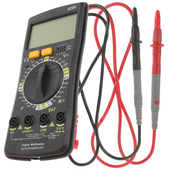 LOLIPPYY Handheld Digital Multimeter 1 Set for Automotive and Home Electrical Testing with Orange Safety Design